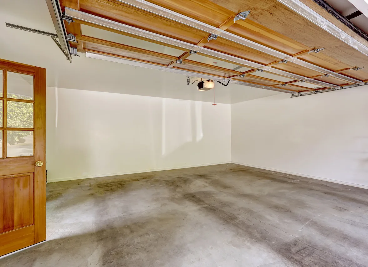 classic white garage interior walls
