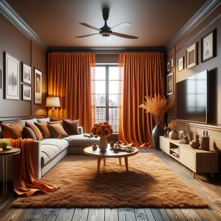 17 Exceptional Curtain Colors to Harmonize with Brown Walls