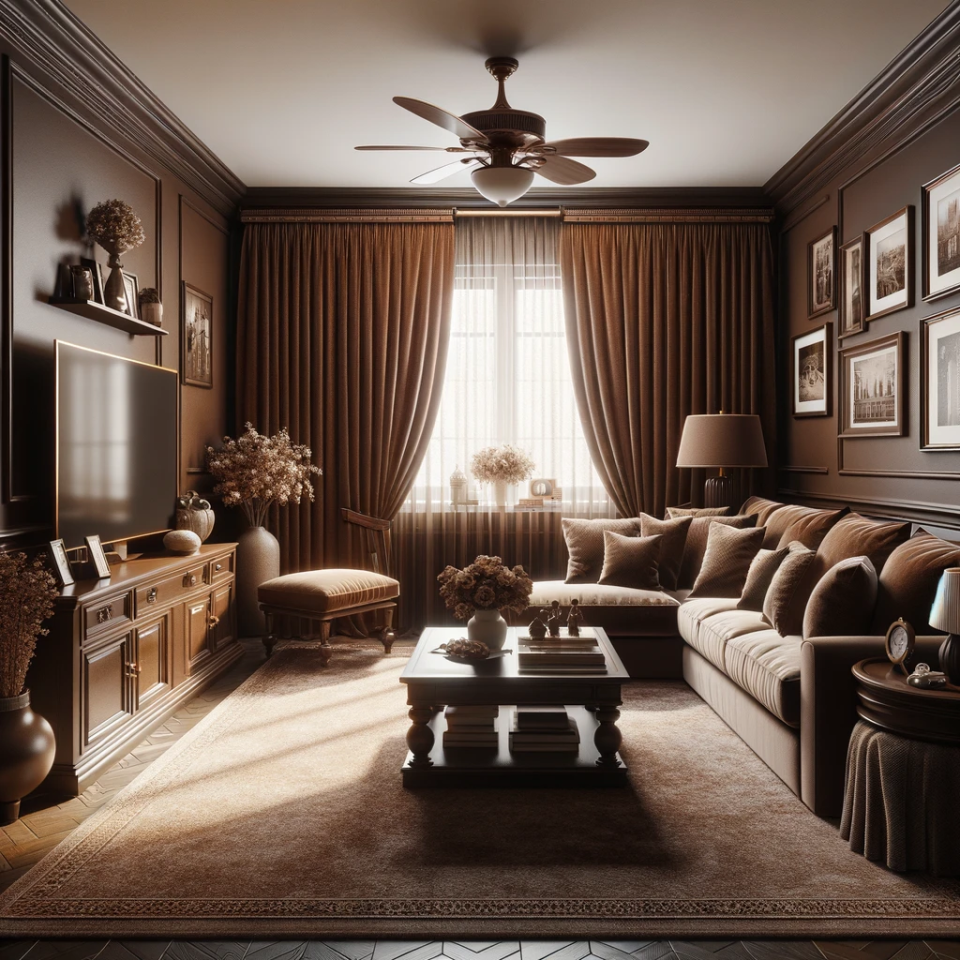 17 Exceptional Curtain Colors to Harmonize with Brown Walls