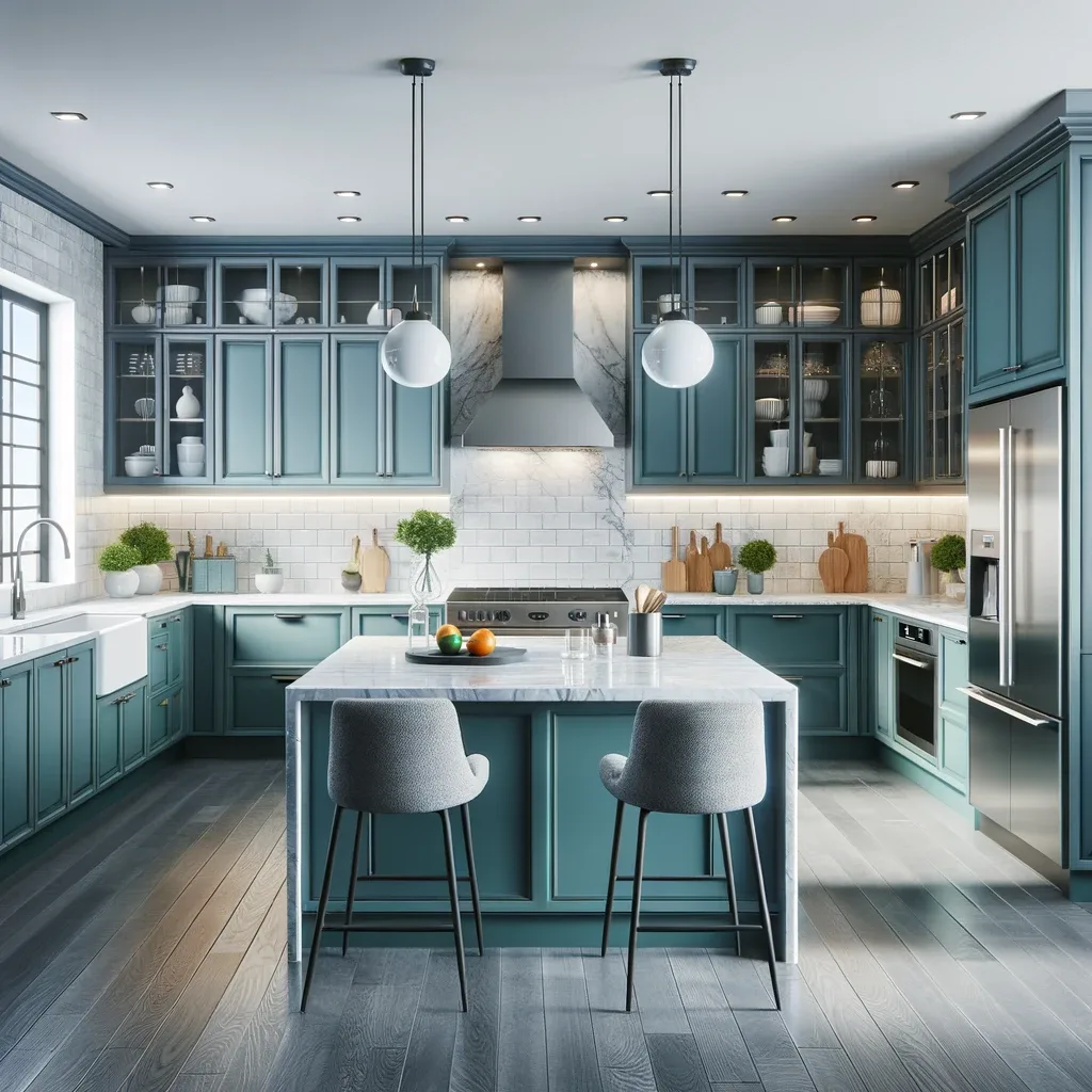 16 Chic Kitchen Cabinet Colors to Complement Gray Floors