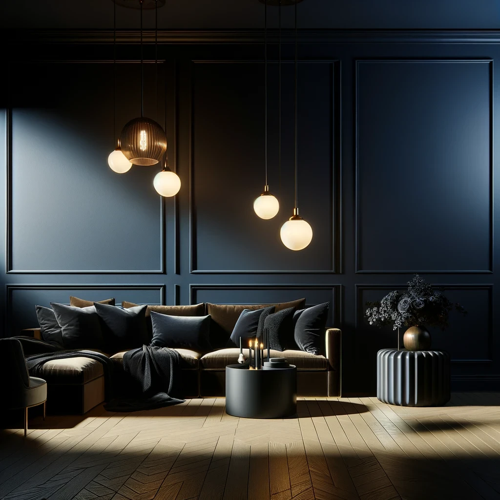 midnight blue dark room