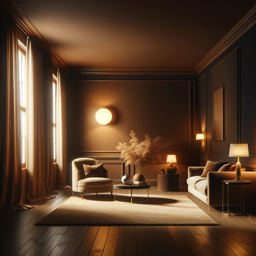 rich caramel dark room