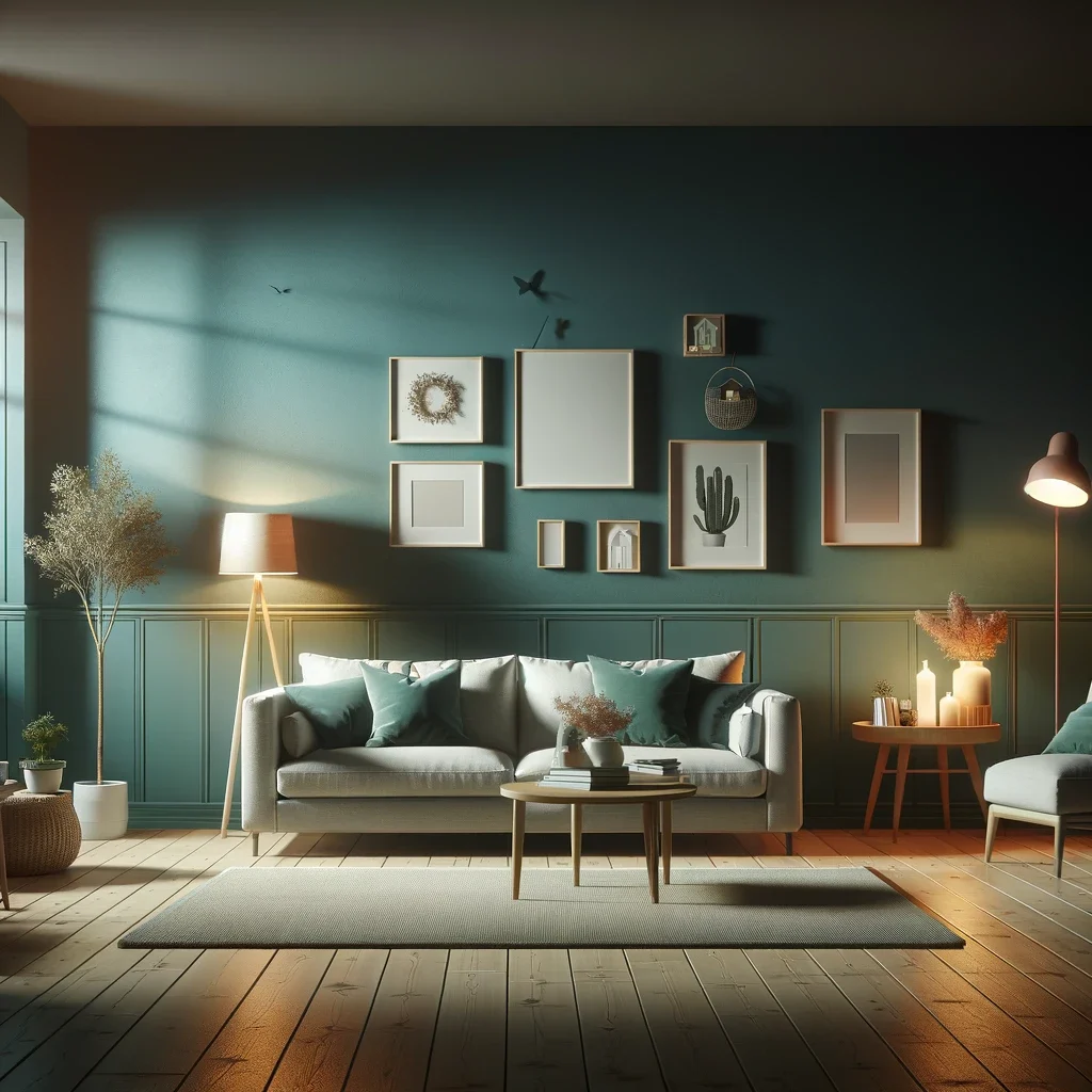 teal dark room