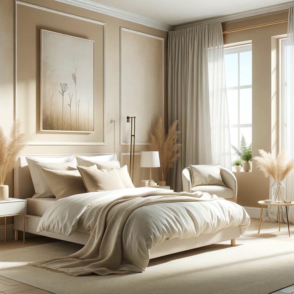 Beige and Cream Bedroom Color Idea