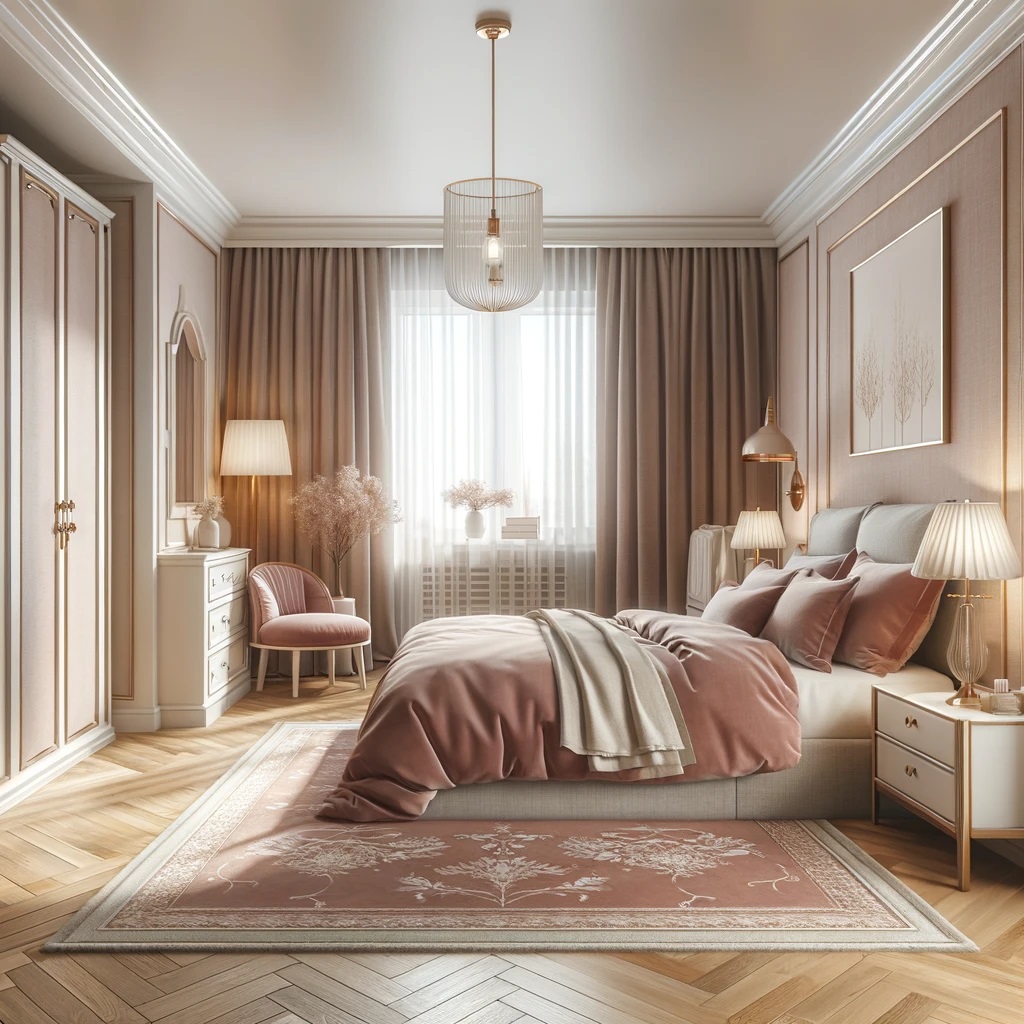 Dusty Rose and Ivory Bedroom Color Idea