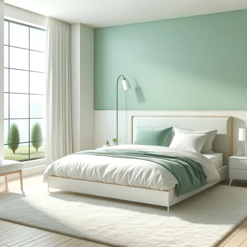 Mint Green and White Bedroom Color Idea