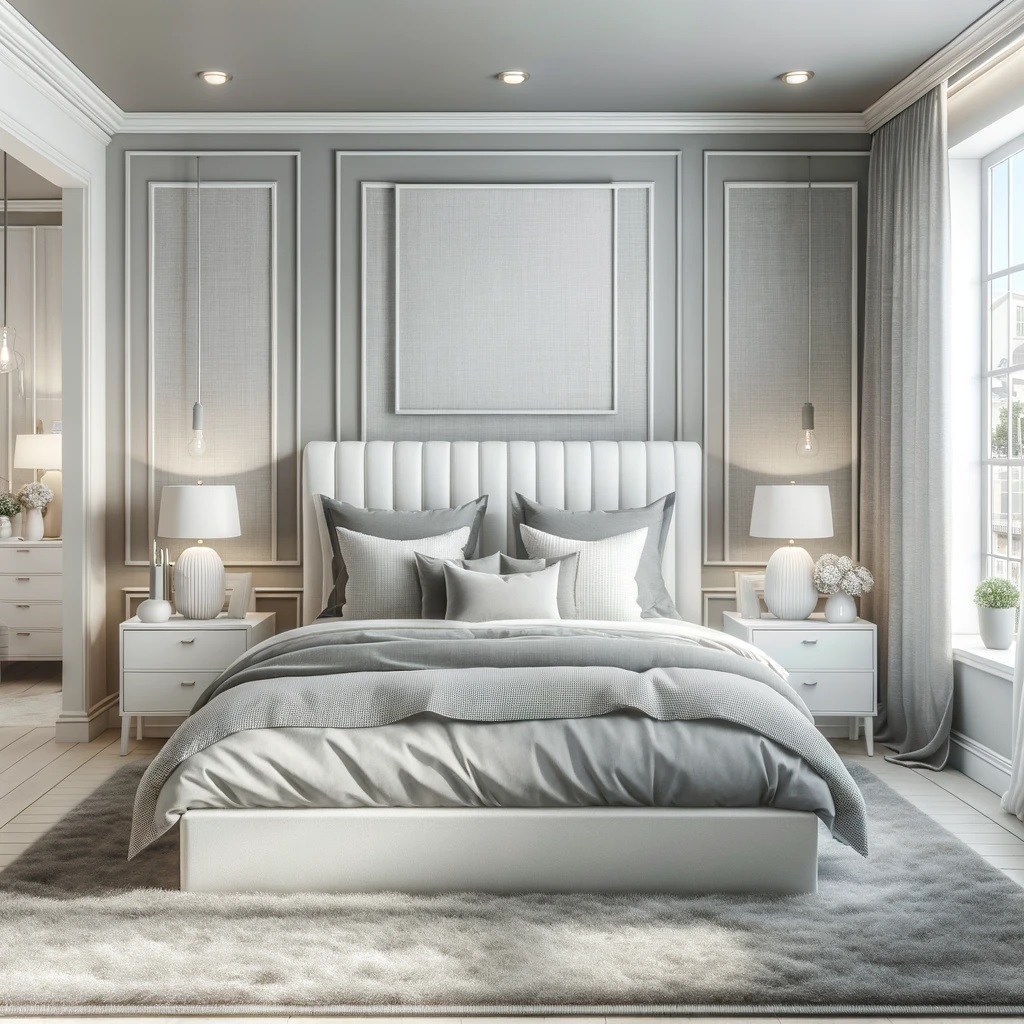 Soft Gray and White Bedroom Color Idea