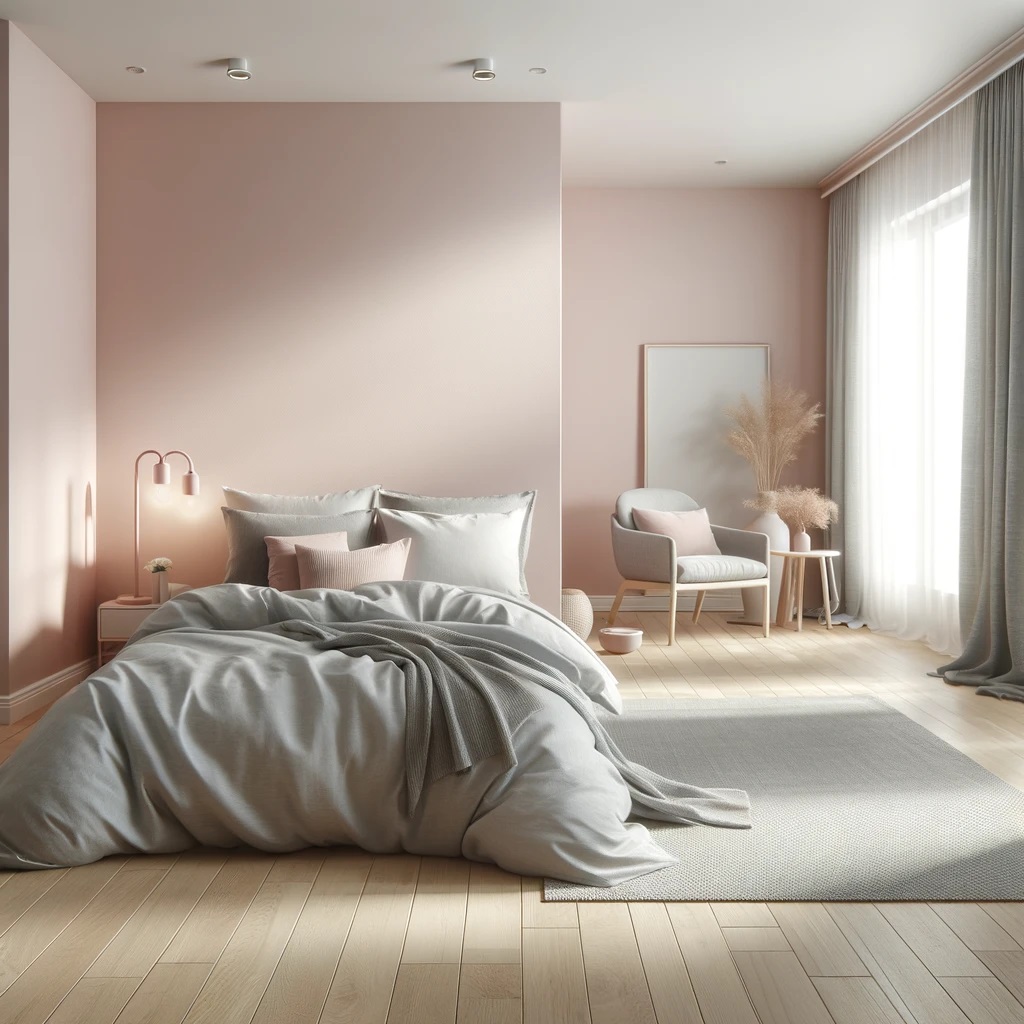 Soft Pink and Gray Bedroom Color Idea